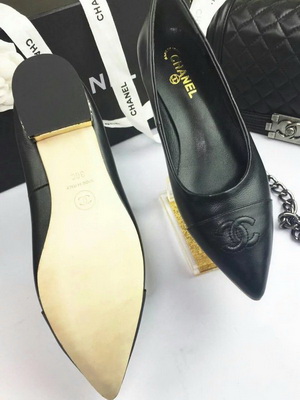 CHANEL Shallow mouth flat shoes Women--048